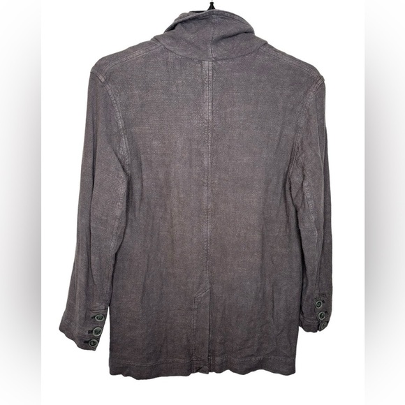 Free People Crosby Blue Grey Marzipan Linen Blend Menswear Blazer Size XS - Picture 5 of 8